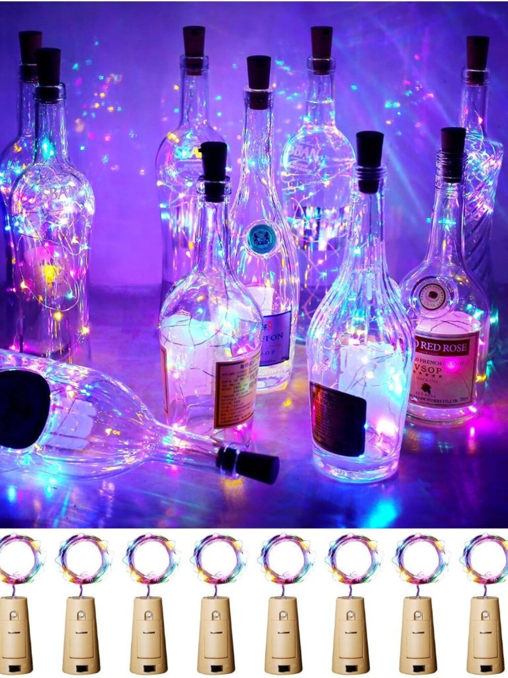 Wine Bottle Lights with Cork 10Pack 20LED Christmas Mini Fairy Lights